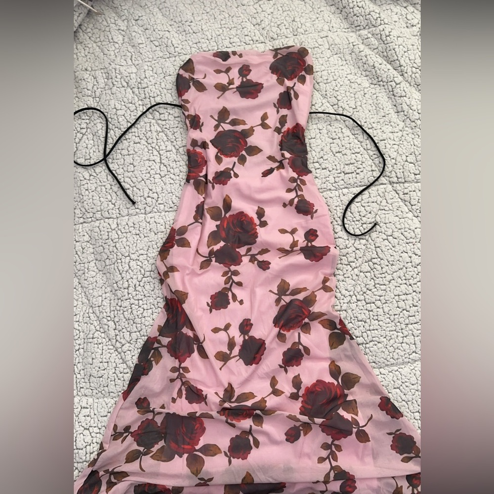 Malvi Paris NEW! Pink Floral backless maxi dress